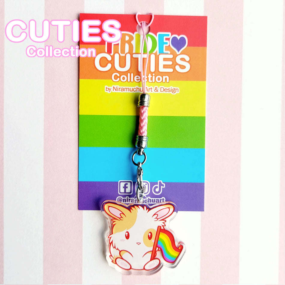 CUTIES PRIDE Rainbow Bunny Phone Charm