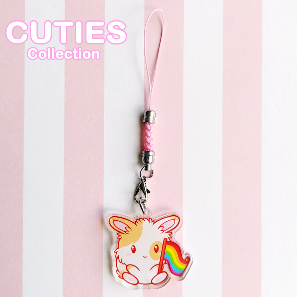 CUTIES PRIDE Rainbow Bunny Phone Charm