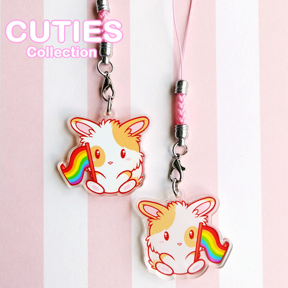 CUTIES PRIDE Rainbow Bunny Phone Charm