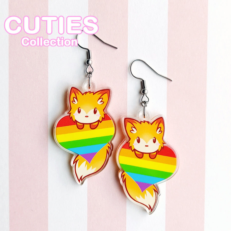 CUTIES PRIDE Rainbow Fox Earrings