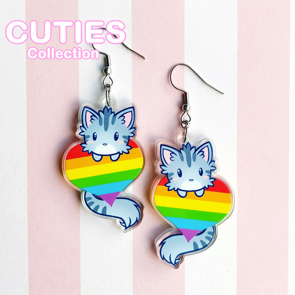 CUTIES PRIDE Rainbow Kitty Earrings