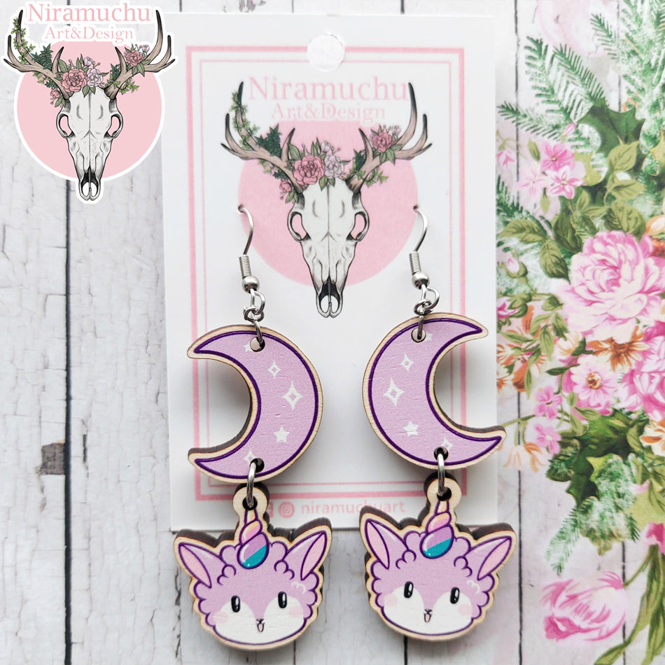 Alpacorn Cotton Candy Earrings