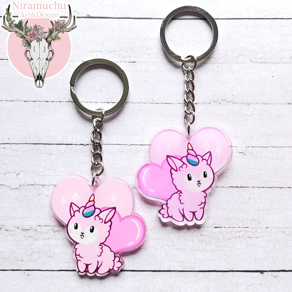 Alpacorn Heart Keycharm