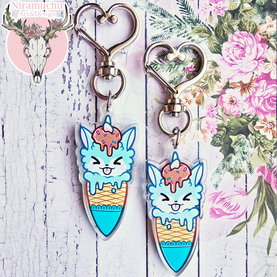 Alpacorn Ice Cream Blue Keycharm
