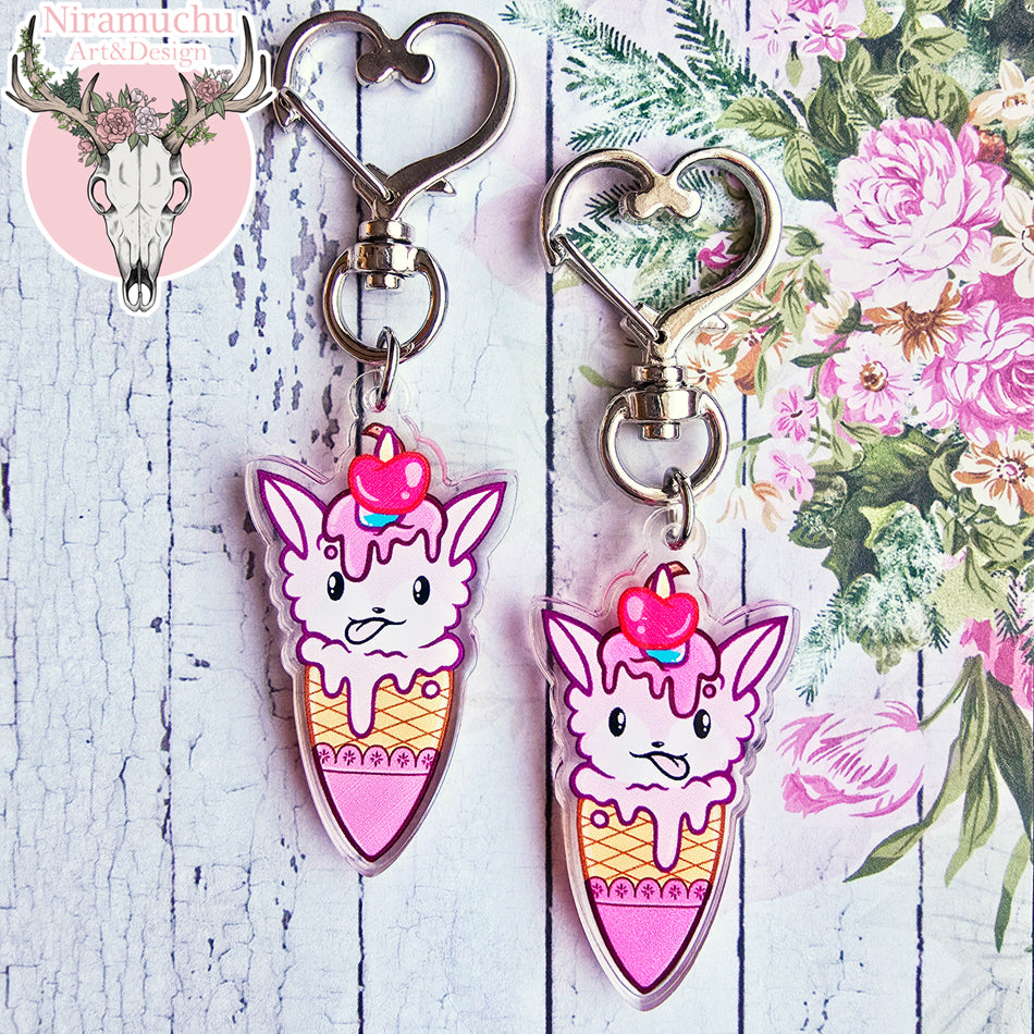Alpacorn Ice Cream Pink Keycharm