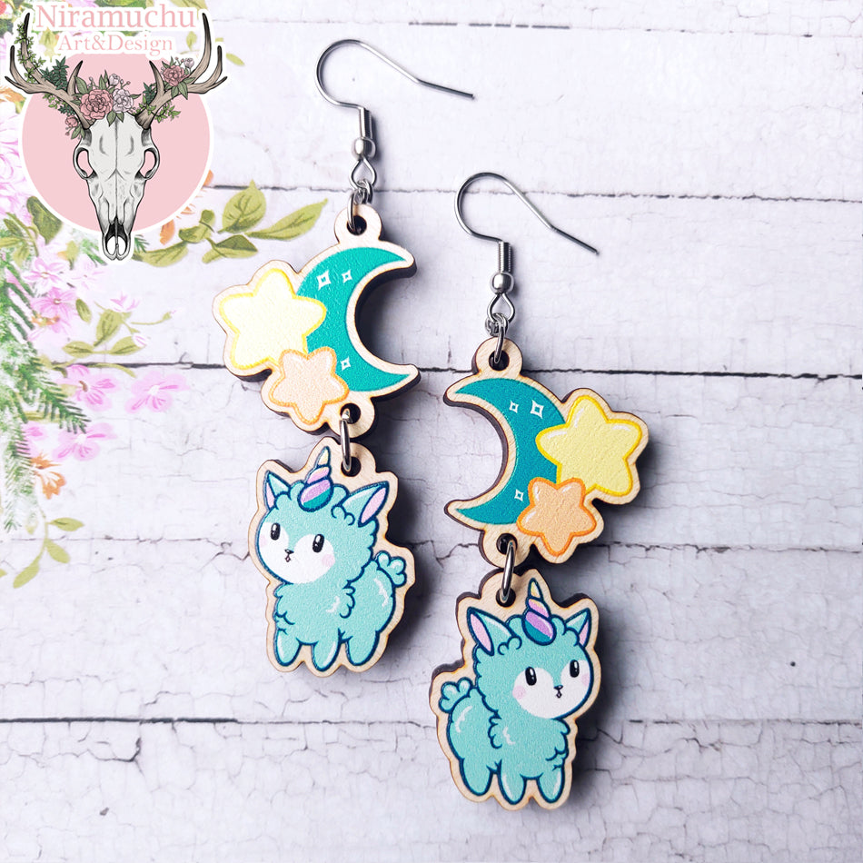 Alpacorn Moon Earrings