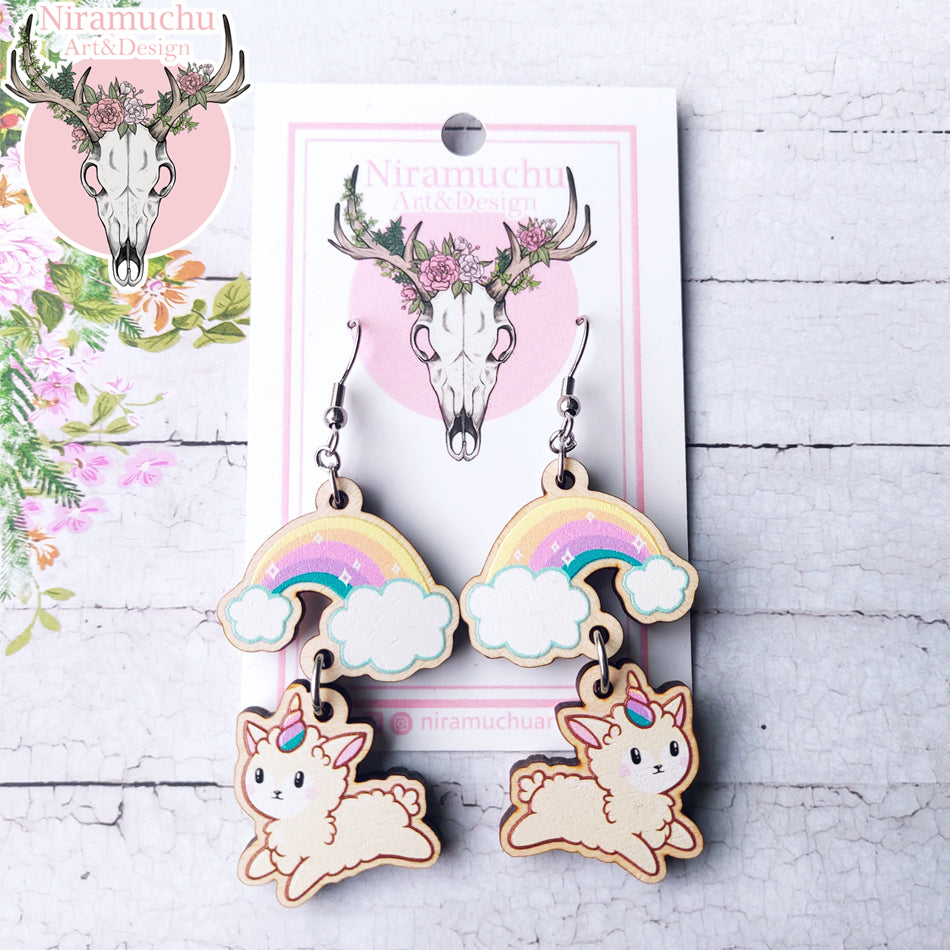 Alpacorn Rainbow Earrings