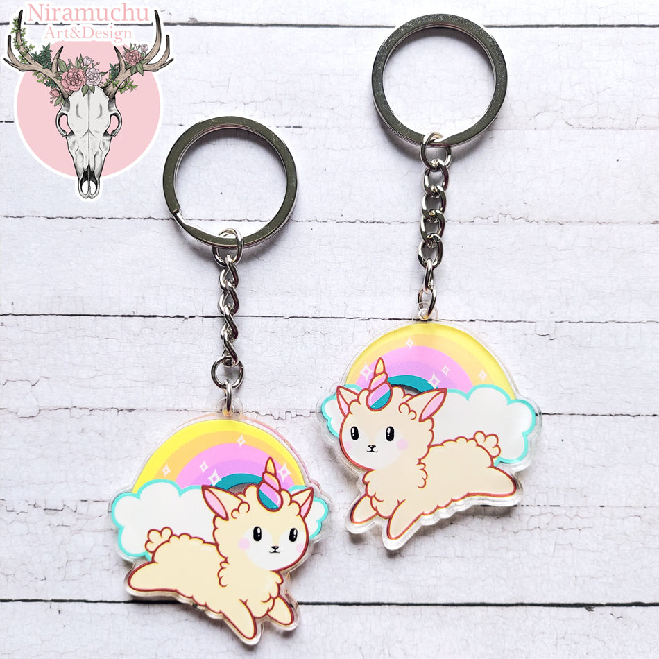 Alpacorn Rainbow Keycharm