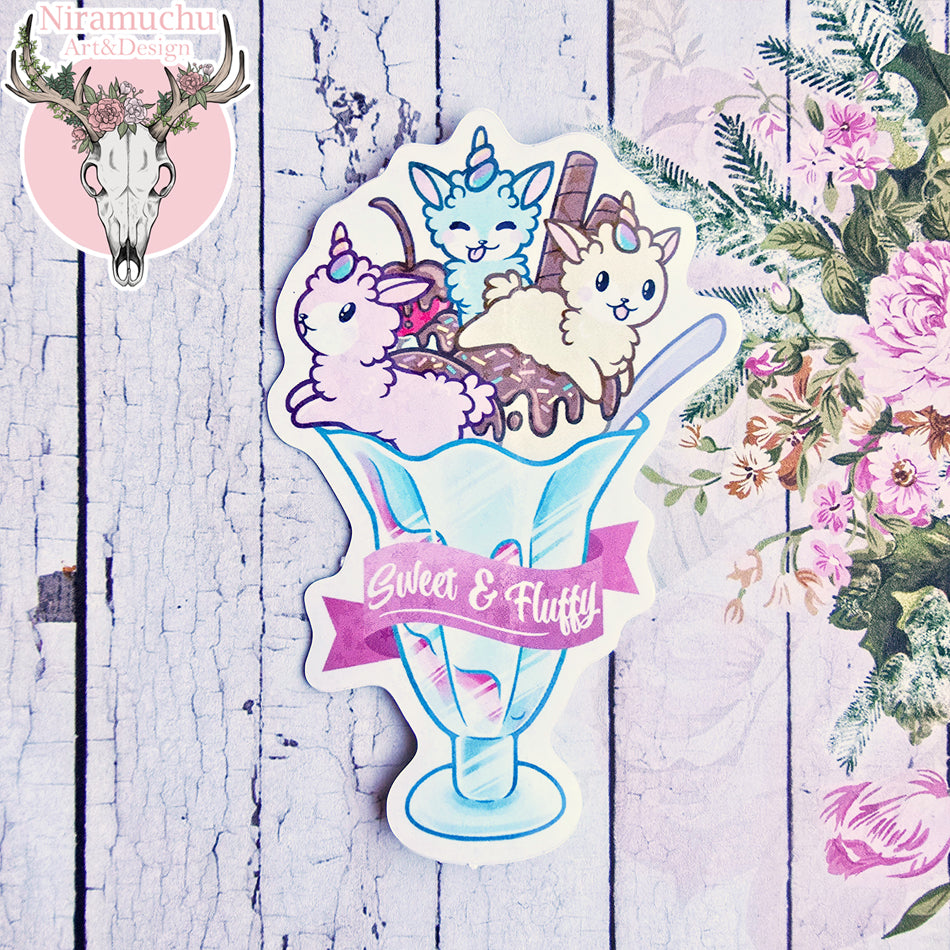 Alpacorn "Sweet & Fluffy" Glitter Tarra