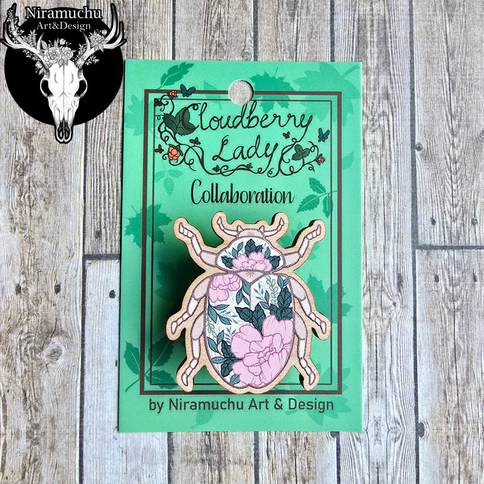 Cloudberry Meadow Beetle Brooch