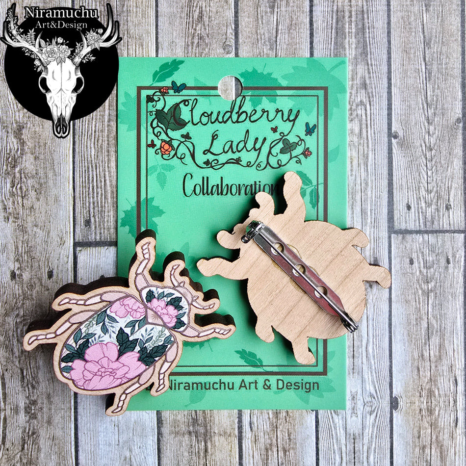Cloudberry Meadow Beetle Brooch