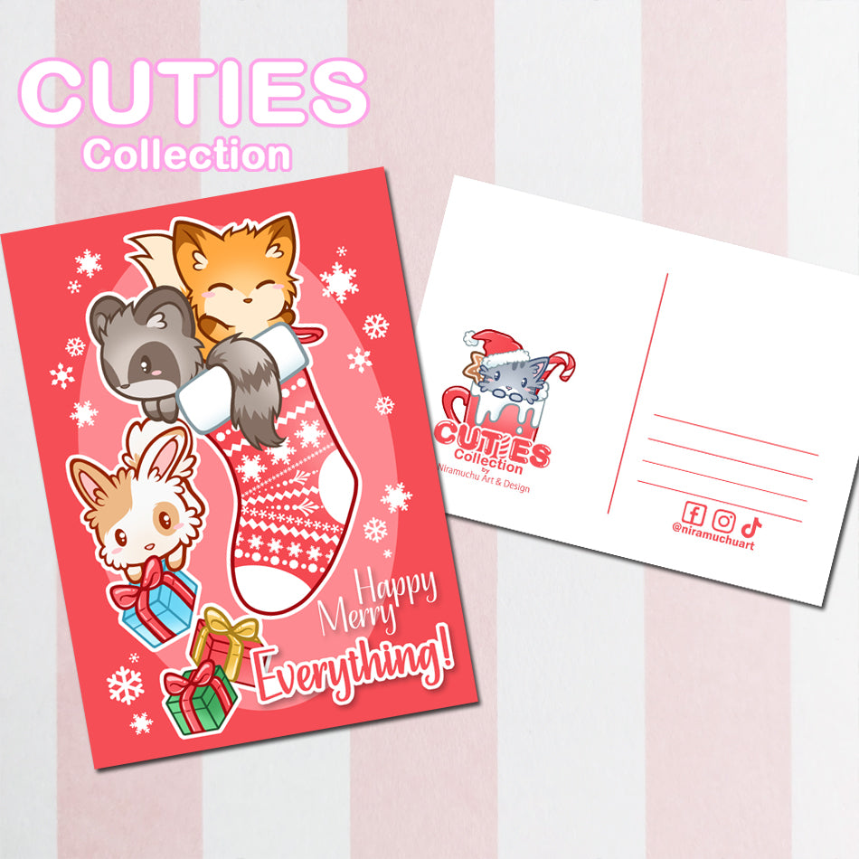 CUTIES Postcard Happy Merry Everything!