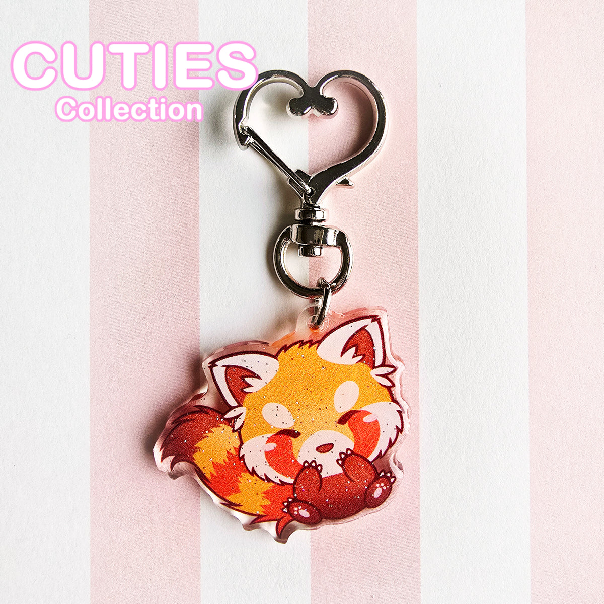 CUTIES Red Panda Glitter Keycharm