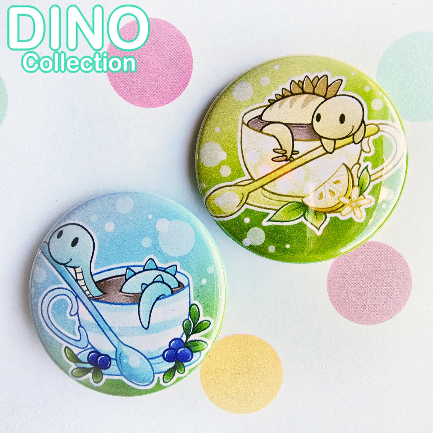 DINO Badge Set: Tea Party
