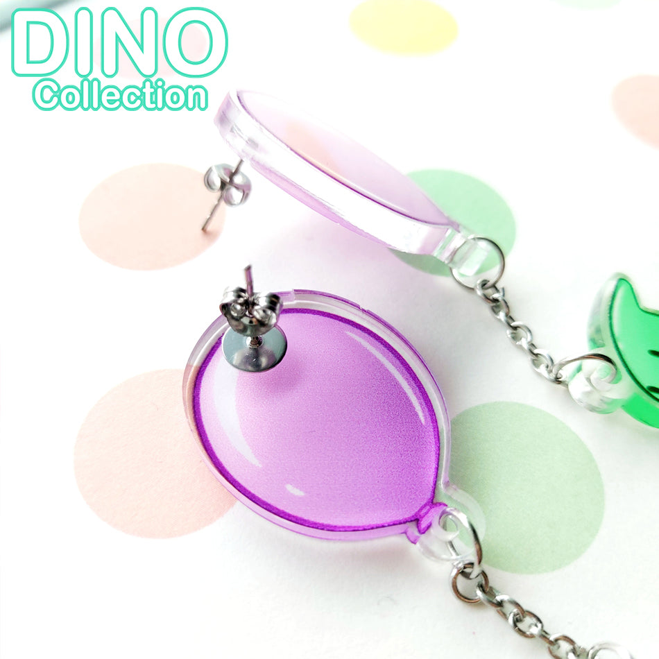 DINO Balloon Violet Earrings