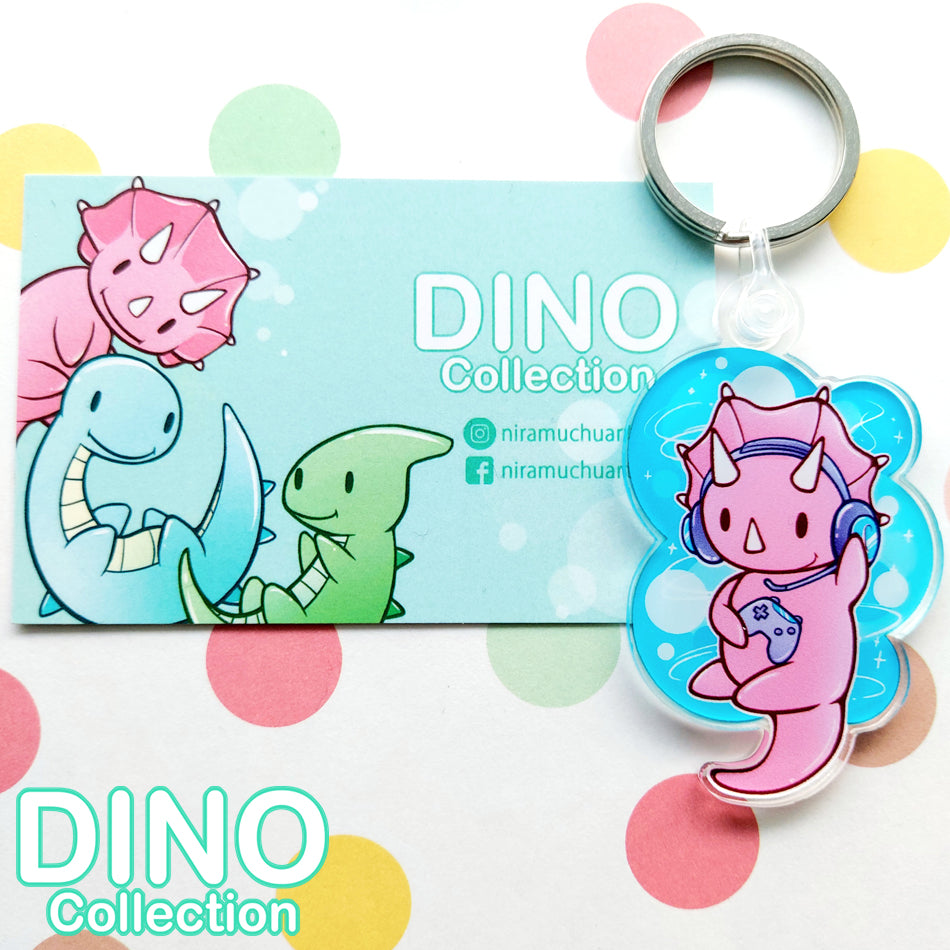 DINO Gamer Triceratops Keyring