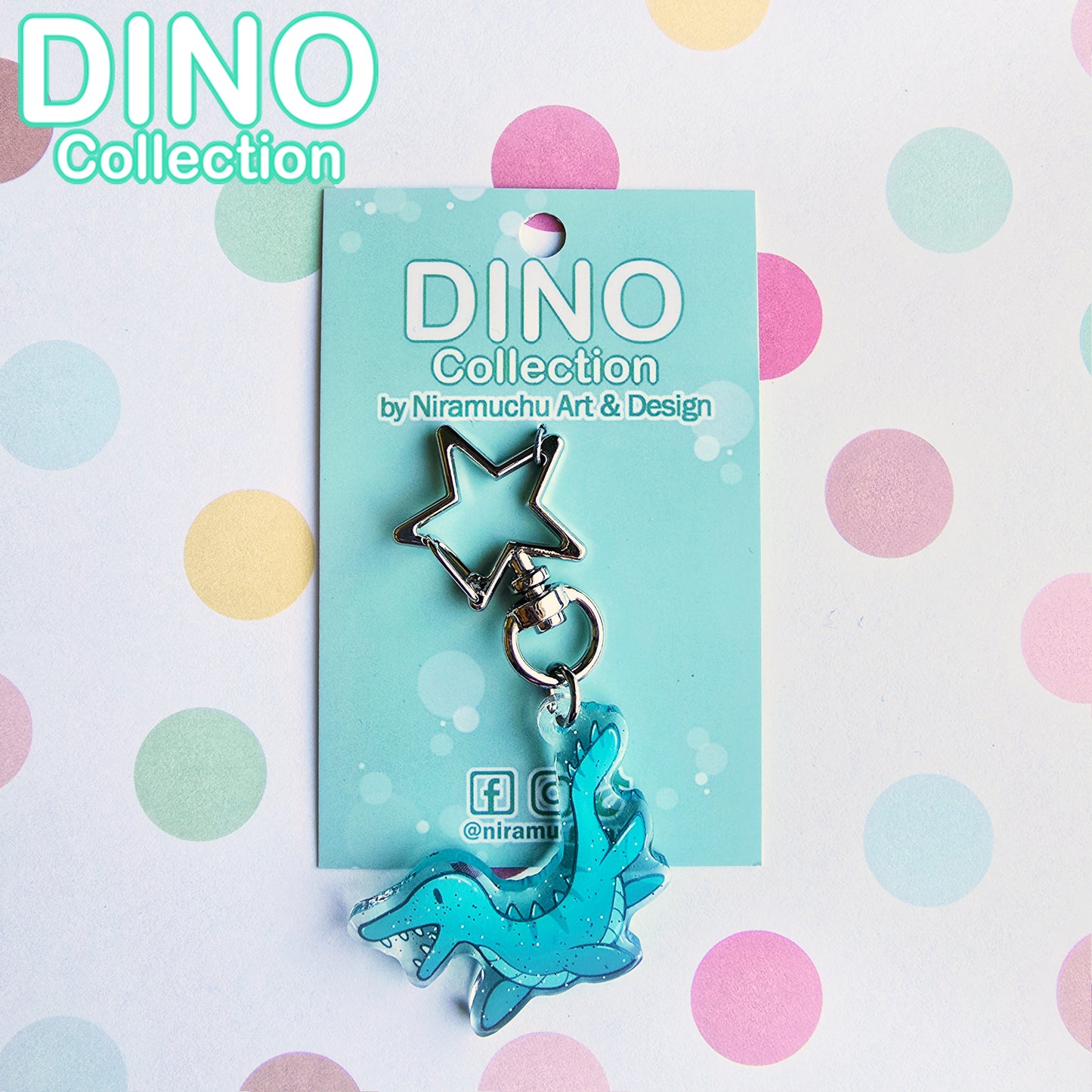 DINO Mosasaurus Glitter Keycharm