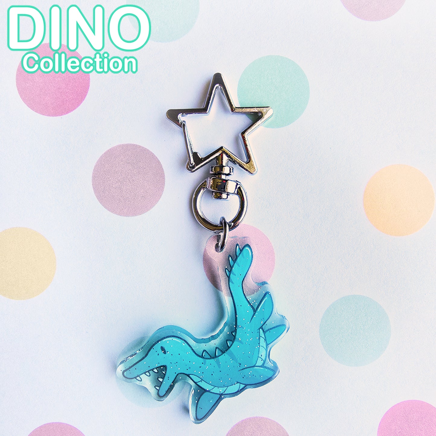 DINO Mosasaurus Glitter Keycharm