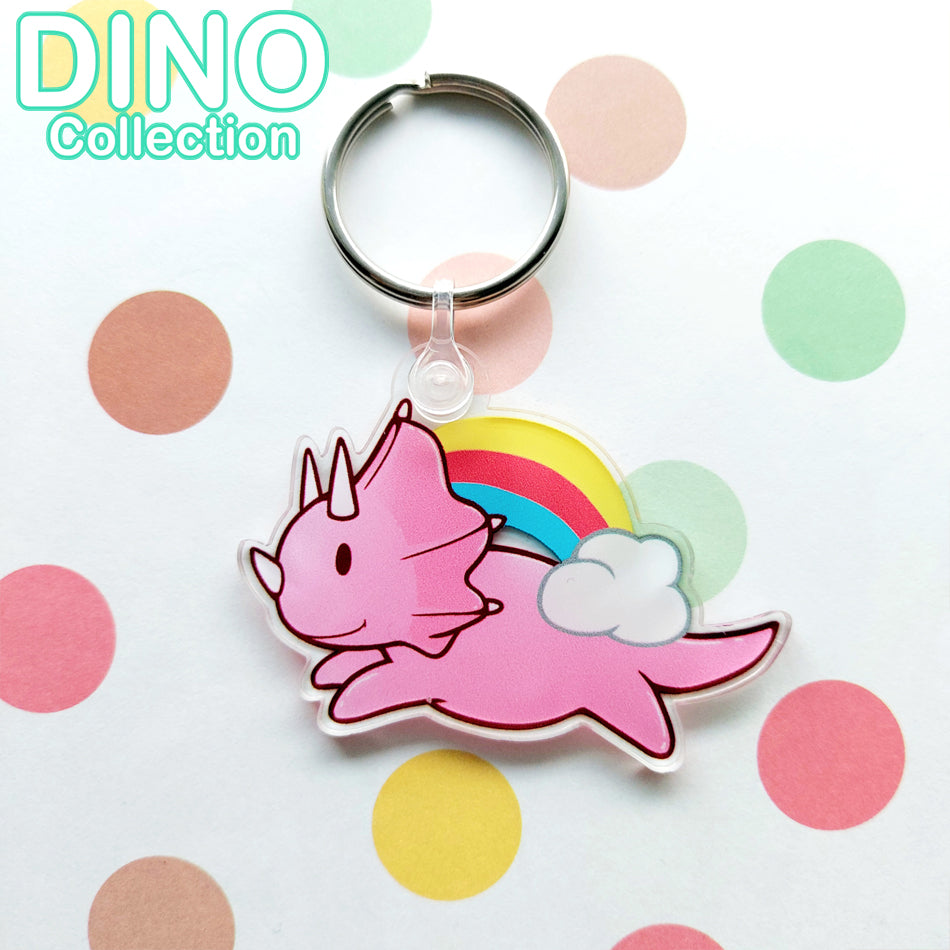 DINO Rainbow Keyring