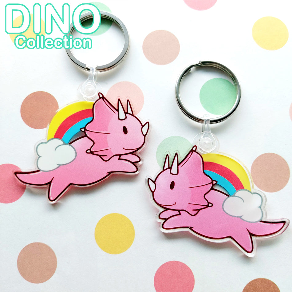 DINO Rainbow Keyring