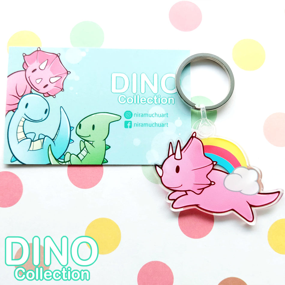 DINO Rainbow Keyring