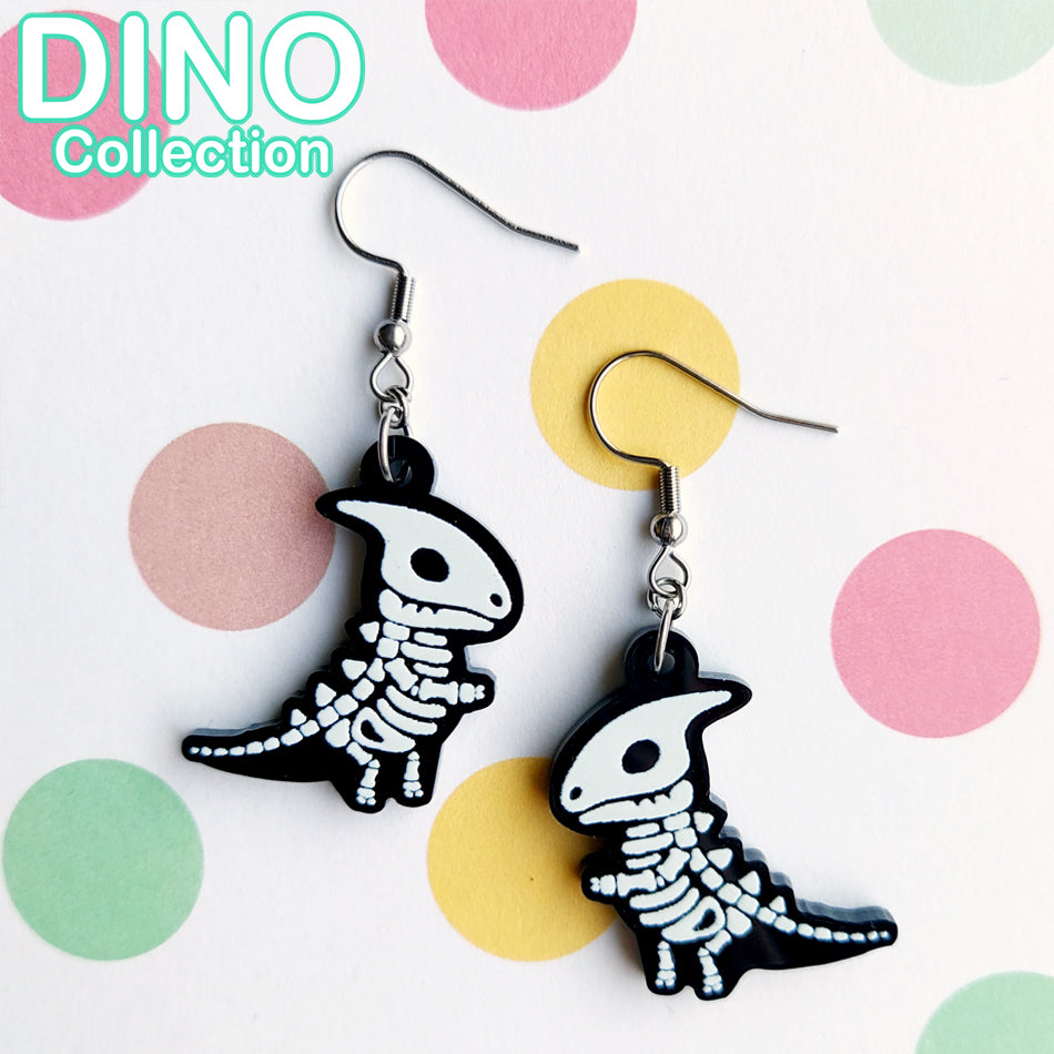 DINO Skeleton Parasaurolophus Earrings
