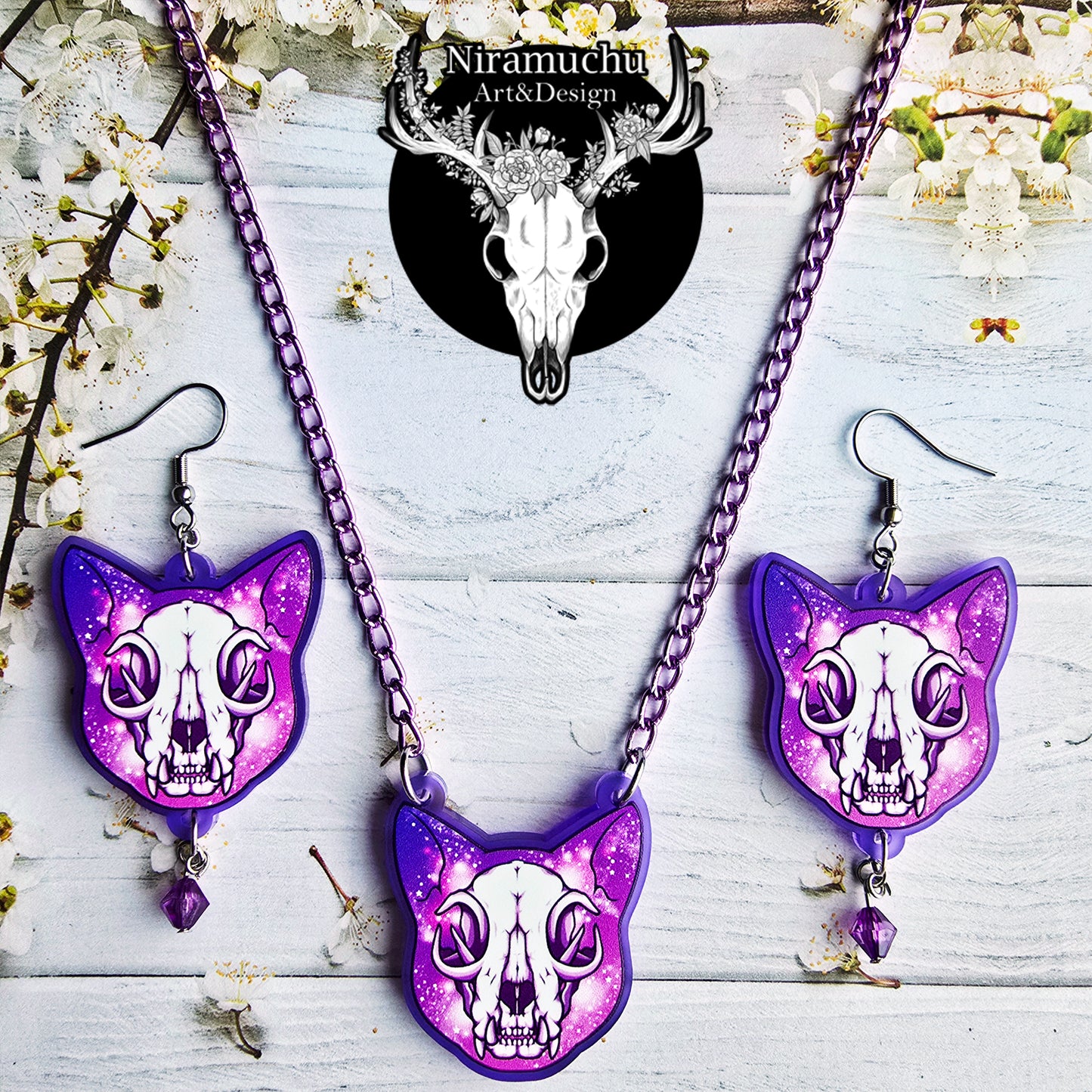 Galaxy Kitty Earrings