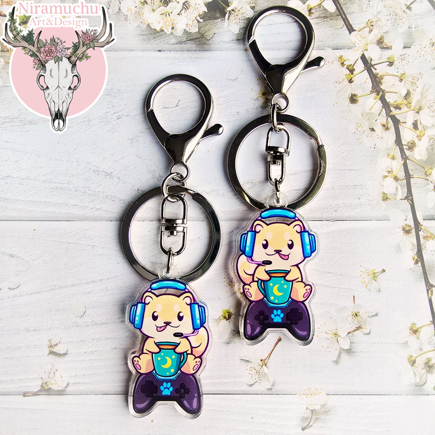 Gamer Dogs: Game Cafe Keycharm