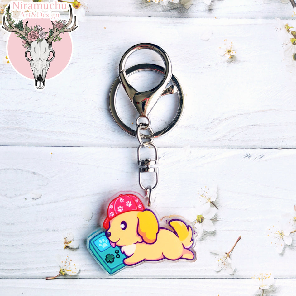 Gamer Dogs: Retro Gamer Keycharm