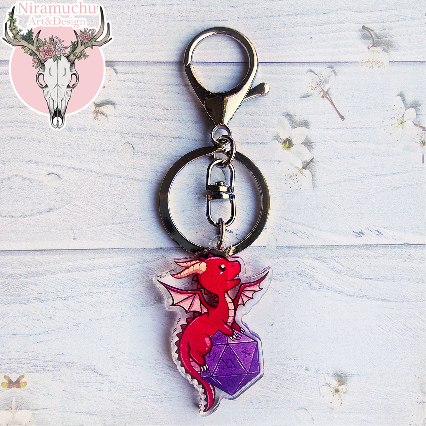 Gamer Dragons: Dice Gamer Keycharm