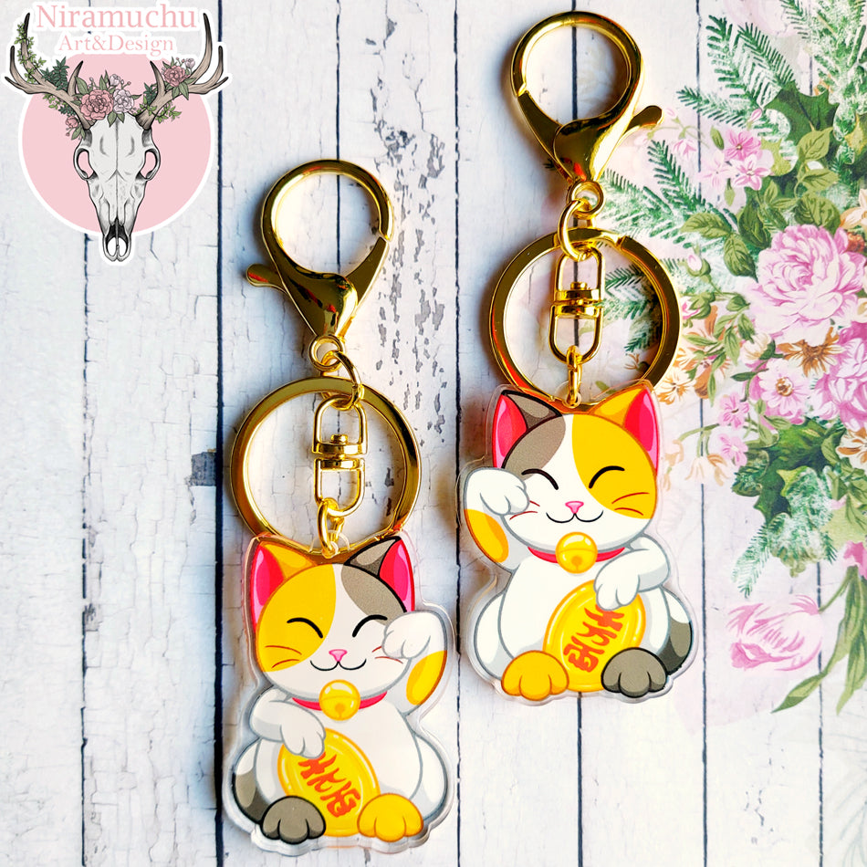 Manga Cafe Maneki Neko Calico Keycharm