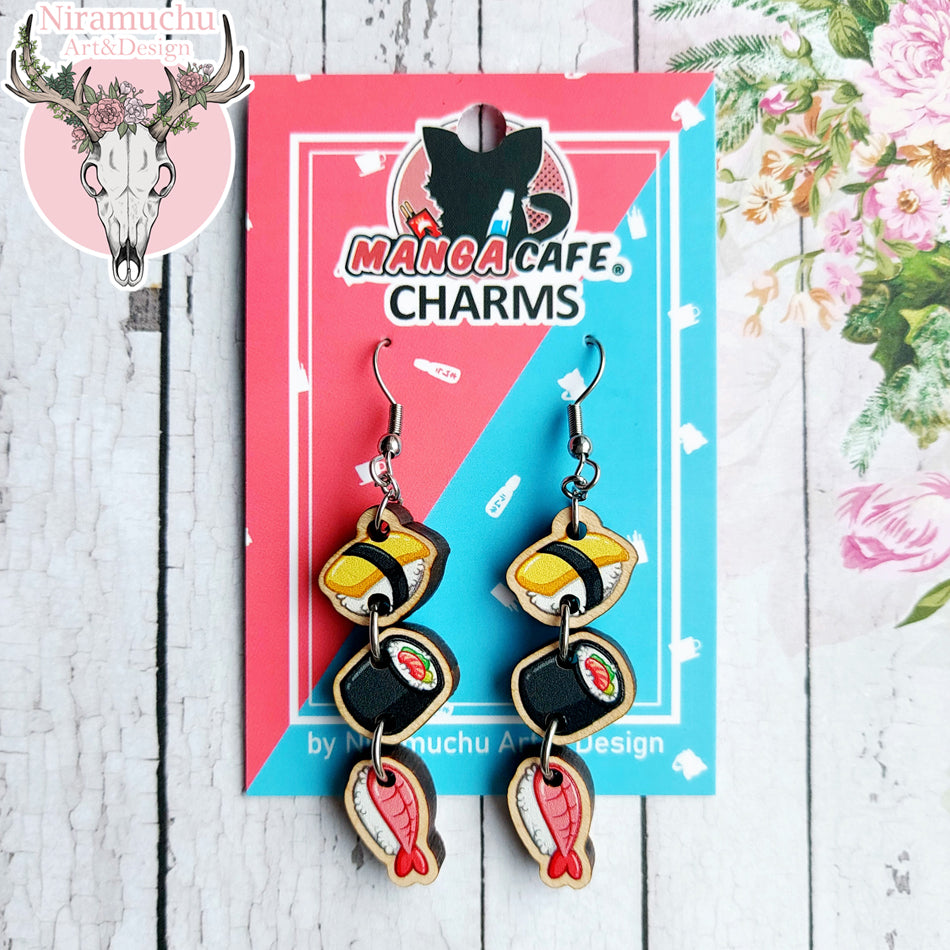 Manga Cafe Sushi Earrings