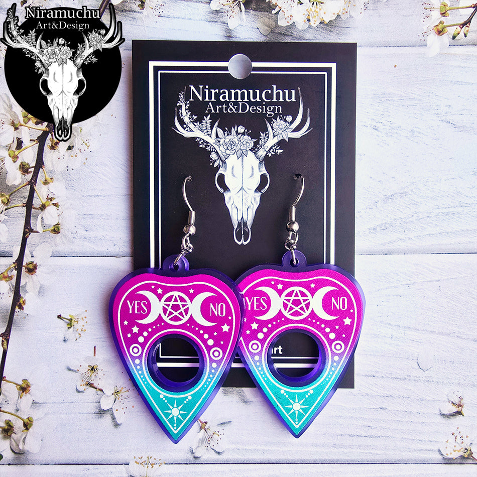 Pastel Goth Ouija Violet Earrings