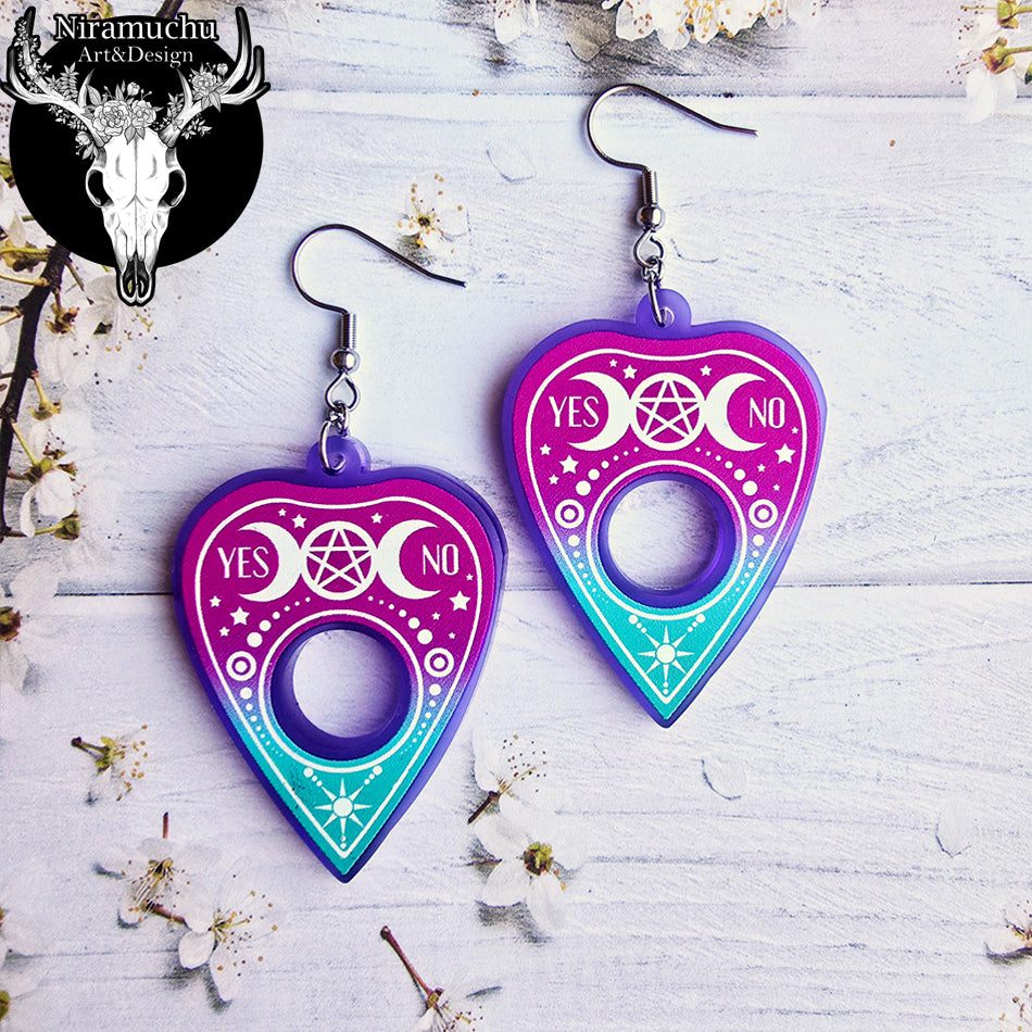 Pastel Goth Ouija Violet Earrings