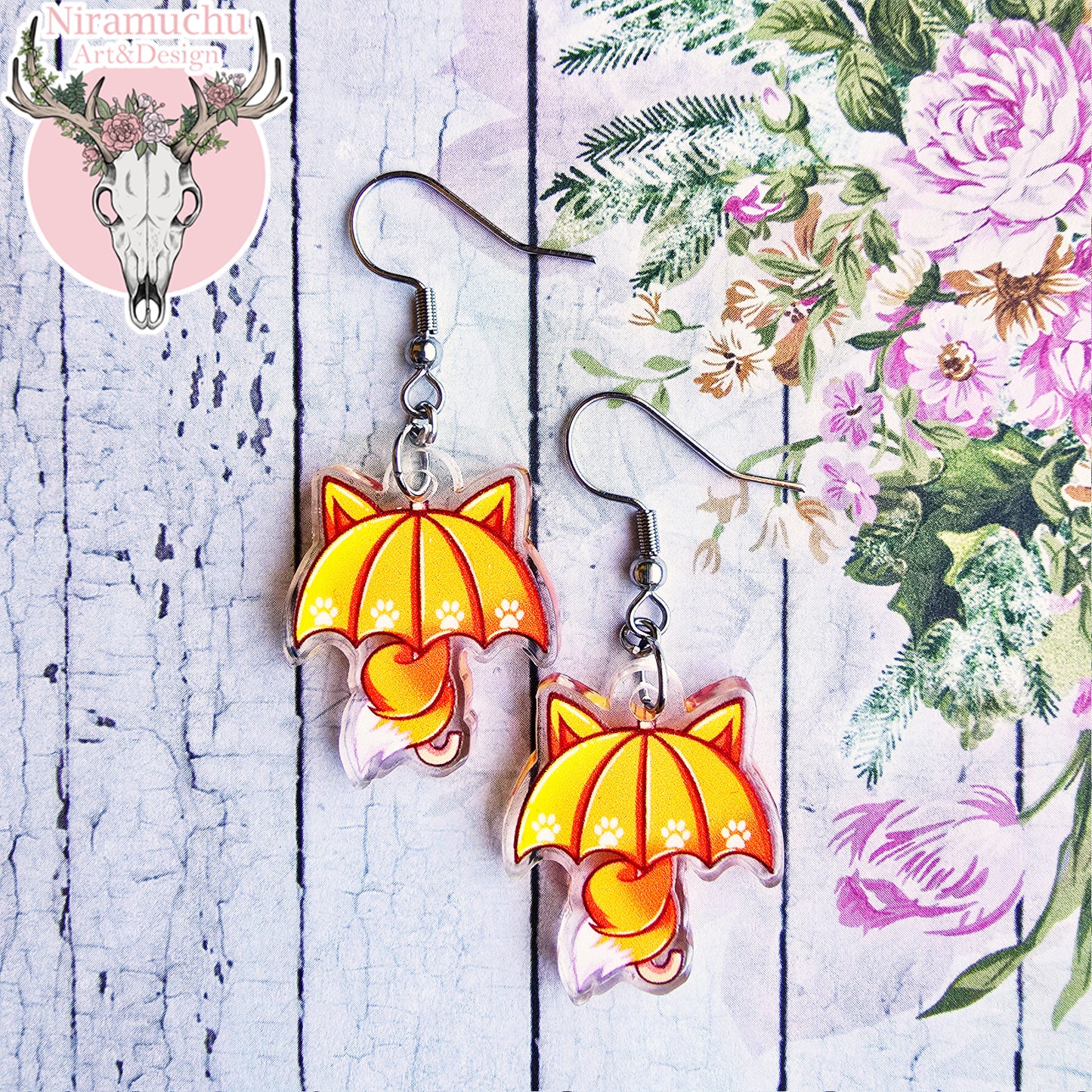 Fox Umbrella Earrings
