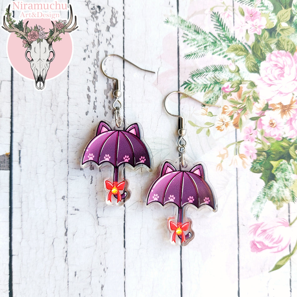 Kitty Umbrella Earrings