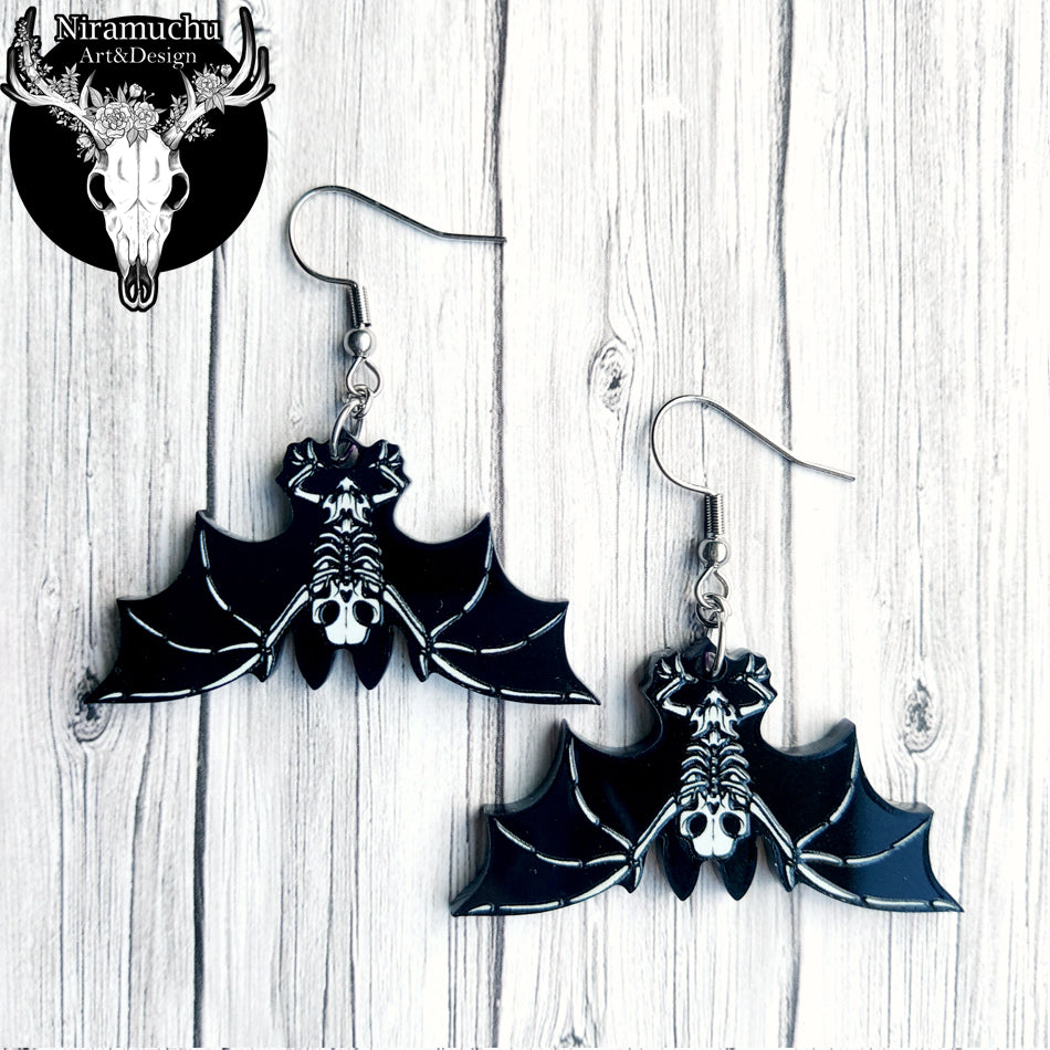 Skeleton of the Bat Earrings