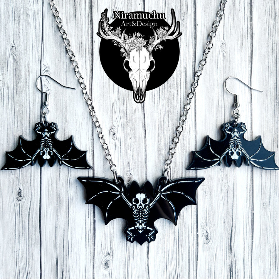 Skeleton of the Bat Earrings