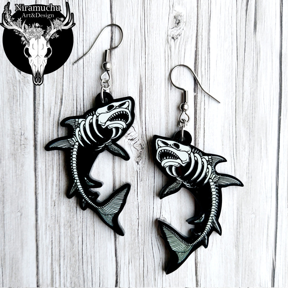 Skeleton of the Shark Earrings