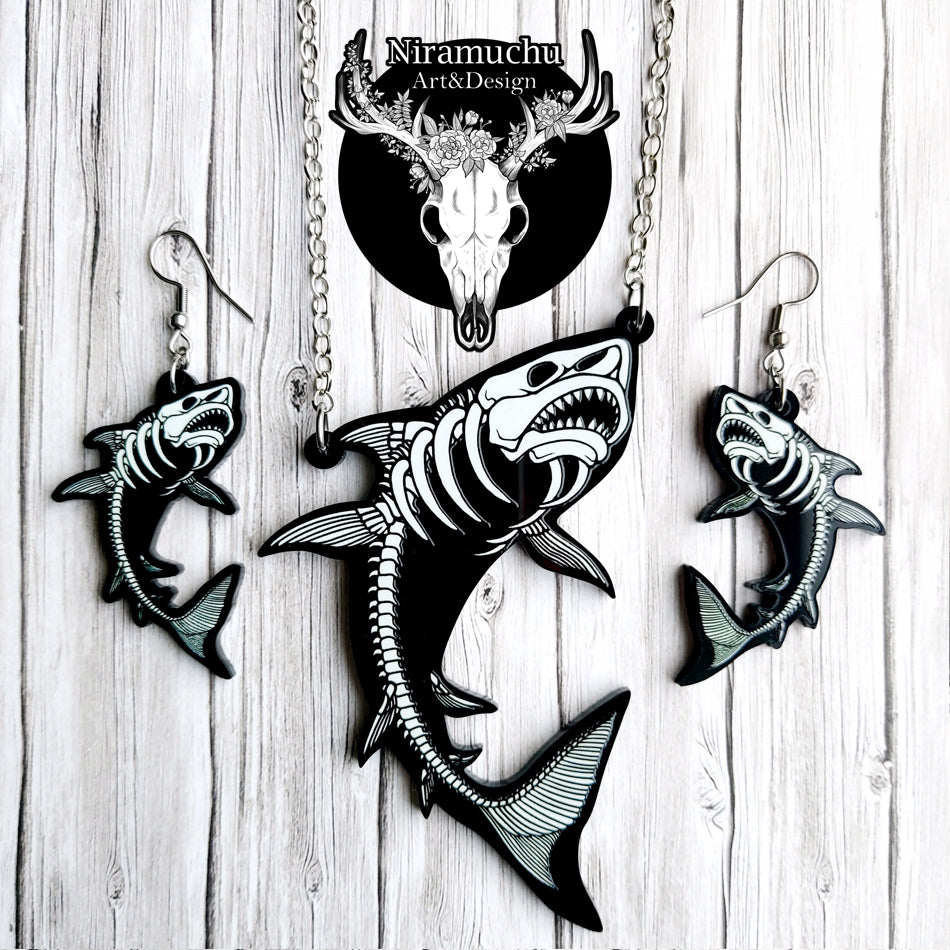 Skeleton of the Shark Earrings