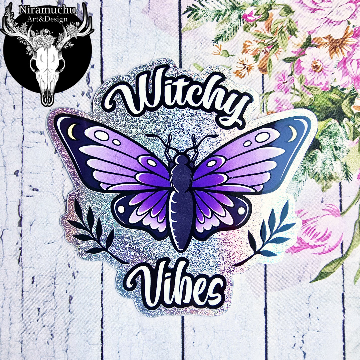 Witchy Vibes Glitter Sticker "The Vibes"