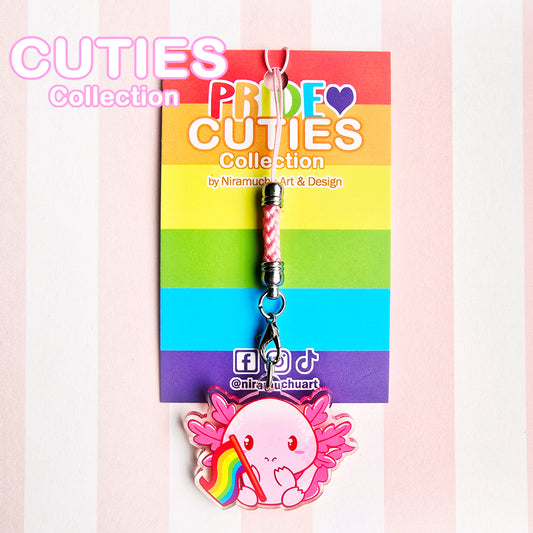 CUTIES PRIDE Rainbow Axolotl Phone Charm