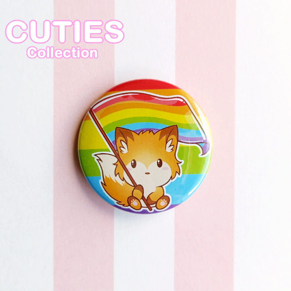 CUTIES PRIDE Badge: Rainbow Fox