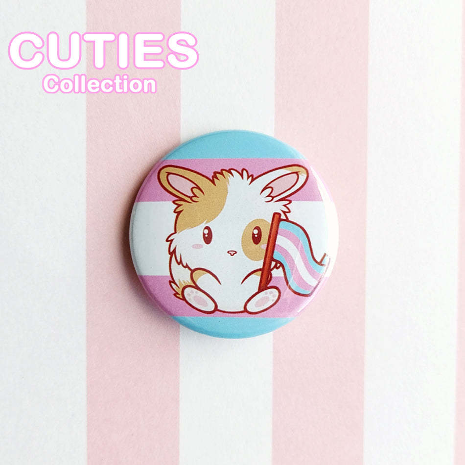 CUTIES PRIDE Badge: Trans Bunny