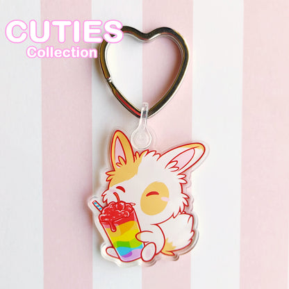 CUTIES PRIDE Rainbow Bunny Keyring