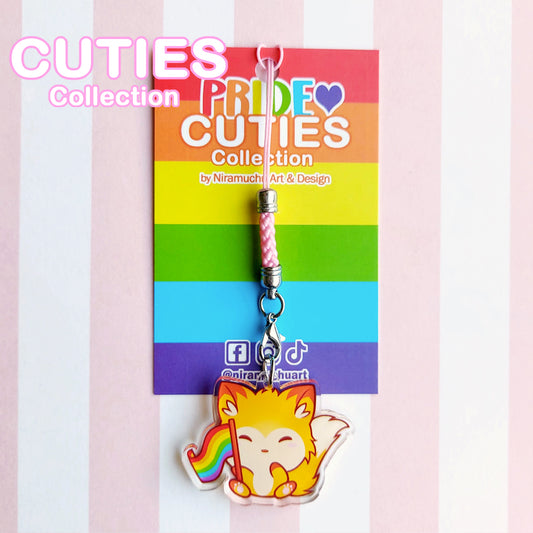 CUTIES PRIDE Rainbow Fox Phone Charm