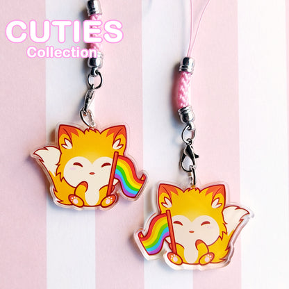 CUTIES PRIDE Rainbow Fox Phone Charm