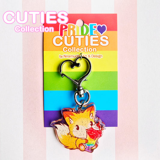 CUTIES PRIDE Fox Glitter Keycharm