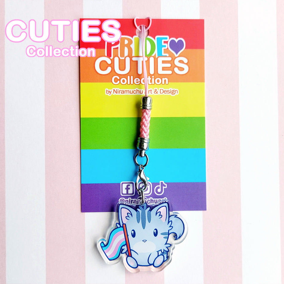 CUTIES PRIDE Trans Kitty Phone Charm