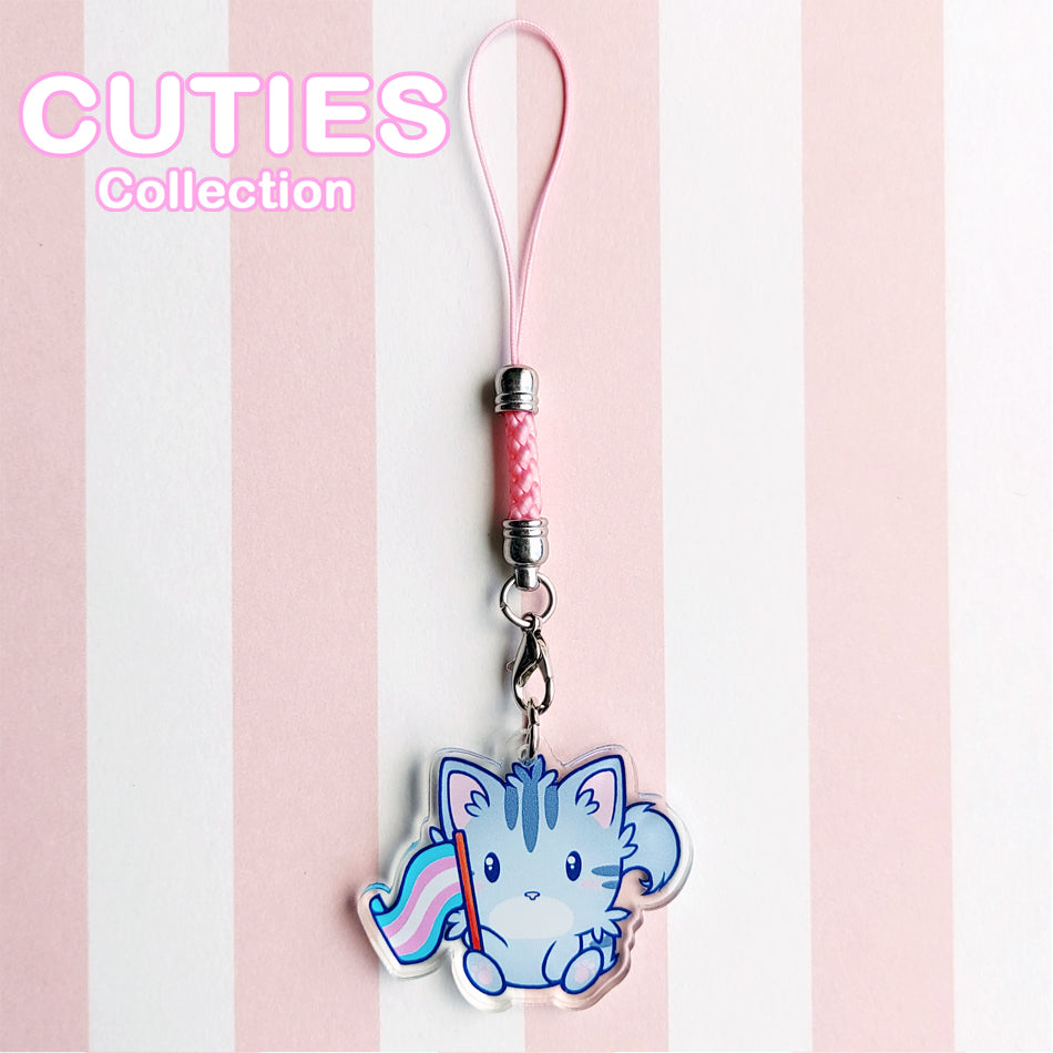 CUTIES PRIDE Trans Kitty Phone Charm